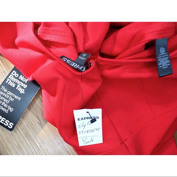Express NWT Red Scoop Back Mini Party Dress Medium Stand out - Picture 7 of 7